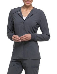 Venta al por mayor Scrub Stretch Tops de alta calidad Scrub Jacket tejido uniformes médicos - Product Image 4