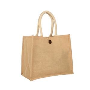 Wholesale Eco-Friendly Materials Recycled 100% Jute <b>Bags</b> Blank Burlap Jute <b>Tote</b> <b>Bags</b> <b>With</b> Handles Custom Printed Logo - Product Image 2