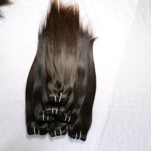 Cabello humano Remy indio virgen alineado con cutícula, Color Natural negro, estilo de onda recta sedosa, trenzado sin procesamiento químico - Product Image 3