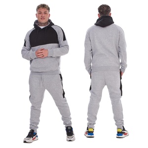 Sudadera con capucha y pantalones acampanados con doble cremallera y logotipo personalizado, conjunto de 2 piezas para hombre, chándales para hombre, conjunto de dos piezas, chándal de algodón de rizo para hombre - Product Image 2