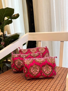 Bolsa de Cosméticos de Algodón Resistente al Agua, Estilo Vintage, con Cierre Grande, Ecológica, para Guardar Maquillaje - Product Image 2