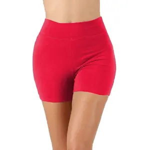 2022 Warna Merah Celana Pendek Seksi Wanita Pakaian Kasual Celana Pendek Wanita Eropa dan Amerika Jual Panas Pinggang Tinggi Grosir Celana Pendek Gadis