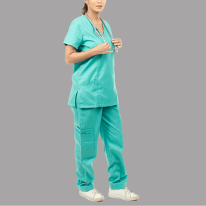 2025 haute qualité femmes soins infirmiers gommages uniformes en gros OEM imprimé couleur unie médecins gommages ensembles pour usage hospitalier - Product Image 3