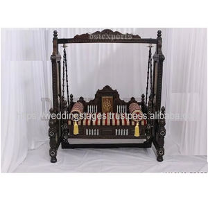 Balançoire traditionnelle indienne Jhula fabricant DST exportations acheter en bois sculpté à la main brun Jhoola salon dernière conception maison balançoire - Product Image 5