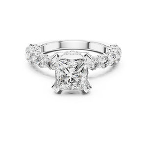 Anillo de Oro Rosa de 14K con Diamante Cultivado en Laboratorio, Corte Princesa y Redondo |   Anillo de Boda |   Diamante Cultivado Nuevo - Product Image 2