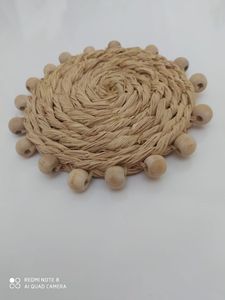 Natural Raffia Fiber <b>Drink</b> <b>Coasters</b> With Lightweight Construction And Long-Lasting Durability For Indoor Tables - Product Image 2
