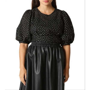 Top da Donna Gracia con Stampa Floreale Bohémien, Design Ricamato con Paillettes, Taglia Unica e XL, in Chiffon e Tessuto Lavorato a Maglia - Product Image 3