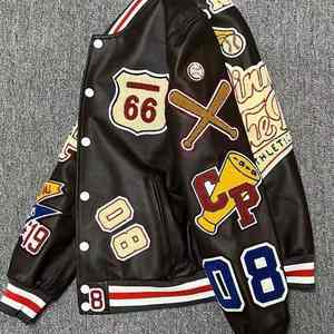 Streetwear Manteaux avec Patch Vestes Hommes Varsity College Veste Vintage Sweat Casual Unisexe Baseball Varsity Jacket - Product Image 3