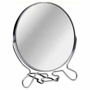 HH28 Double-Sided Round Desktop Metal Cosmetic <b>Mirror</b> 2x 13cm Magnification Customizable Logo <b>Compact</b> Style - Product Image 3