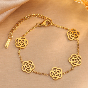 Conjunto de joyería con diamantes de imitación para mujer, collar <span class=keywords><strong>infinito</strong></span> de acero inoxidable, joyería chapada en oro de 14k, pulsera, accesorios Y2K - Product Image 4
