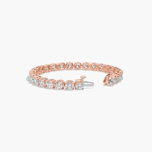 Pulsera clásica de tenis con diamantes de moissanita de 3 MM para mujer, oro rosa 925/plata, oro de 10 quilates, uso diario, regalo de celebraciones para - Product Image 2