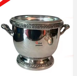 latest design shiny silver finished metal stainless steel wine chiller <b>ice</b> <b>bucket</b> for hotel restaurant and bar - Product Image 4