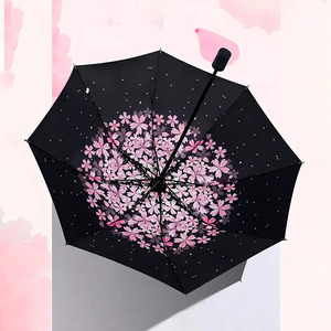 Sombrilla Floral con Protección UV y contra la Lluvia, Diseño de Tela Colorida - Colores Surtidos - Product Image 4