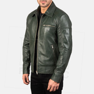 Veste d'hiver à col rabattu à prix raisonnable pour hommes Taille personnalisable Cuir véritable avec toile Style High Street - Product Image 2