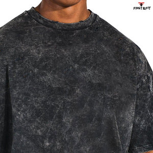 Camisetas lavadas con ácido con impresión de logotipo personalizado de manga corta de nuevo diseño, Camiseta lisa de secado rápido hecha a medida para hombres - Product Image 5