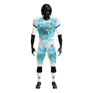 Ensemble d'uniformes de football américain pour hommes adultes, conçu sur mesure, avec sublimation, pantalon intégré - Spandex/Polyester/Maille, séchage rapide, plus - Product Image 5