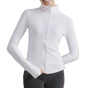Women Yoga Jacket Zip Up Long Sleeve Running Fitness Gym <b>Top</b> Lightweight Workout Activewear Sports Training Jacket - Product Image 1
