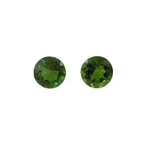 Pares de Gemas de Turmalina Verde Facetadas Redondas, Piedras Preciosas de Corte Brillante para la Elaboración de Pendientes y Anillos Artesanales - Product Image 3