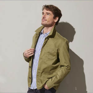 OEM Personnalisé Manches Longues Hommes Toile Col Montant High Street Style 100% Coton Coupe-Vent Imperméable À Capuche Vestes - Product Image 3