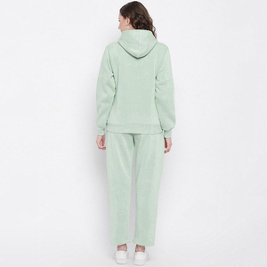 Elegante calle 2 piezas conjunto chándal personalizado Puff impreso chándal para las mujeres de gran tamaño de algodón polar al por mayor mujeres chándales - Product Image 4