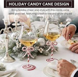 Moño <span class=keywords><strong>de</strong></span> Caramelo Navideño para Copas, Cinta Festiva <span class=keywords><strong>de</strong></span> Santa Claus, Cristal Soplado a Mano, Decoración Navideña para Fiestas <span class=keywords><strong>de</strong></span> Invierno en Casa - Product Image 5