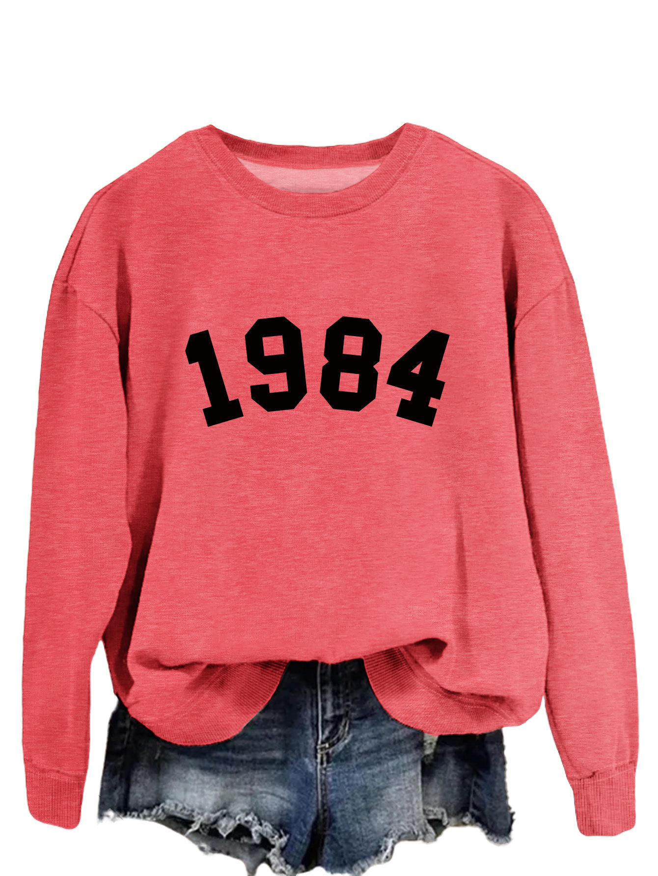 Red sweatshirt (black font)