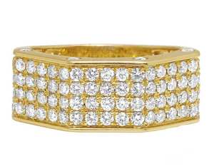 8.00 Carat Hip Hop avec VVS Moissanite Bague de fiançailles en diamant taille ronde pour homme en argent sterling 925 - Product Image 2