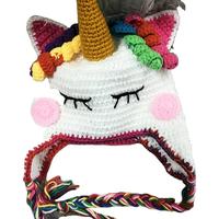 Gorro de Unicornio de Ganchillo de Alta Calidad, Lindo Gorro de Punto con Forma de Animal para Bebé, Niño o Niña, para Otoño o Primavera, Estilo de Dibujos Animados