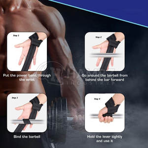 Nouvelles tendances Sangles de poignet d'haltérophilie sur mesure Logo personnalisé Poignet d'haltérophilie réglable - Product Image 4