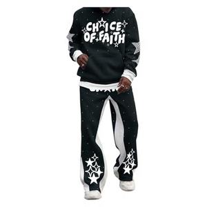 Conjunto Deportivo Personalizado para Hombre, Pantalones Deportivos Holgados, Sudadera con Capucha, Pantalones Deportivos Acampanados y Conjunto de Sudadera con Capucha para Hombre - Product Image 4