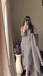 Tenue spéciale d'été Salwar Kameez avec Dupatta pour femmes, costume Sharara, haut-palazzo, costume indien ethnique pakistanais de l'Aïd - Product Image 4