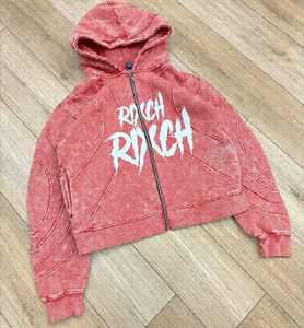 Vente en gros de haute qualité personnalisation unisexe imprimé lavage à l'acide poids lourd strass en détresse soleil délavé sweat à capuche - Product Image 2