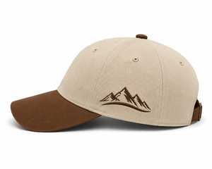 Gorra de Béisbol Deportiva de Algodón Bicolor con Bordado 3D Personalizado, Color Beige y Marrón Premium, 6 Paneles, Corona Curva con Logotipo - Product Image 4