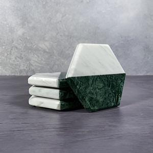 Modern White <b>Marble</b> <b>Coasters</b> Quality Stone <b>Coaster</b> Pads Hexagon Shape Personalized Wholesale Good Quality Stone <b>Coaster</b> Mats Hot - Product Image 5