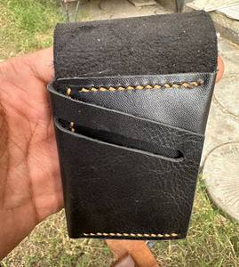 Anwar Enterprises presenta estilo Vintage 100% cuero de vaca genuino tarjetero plegable Delgado cierre abierto corto antirrobo Fea - Product Image 5