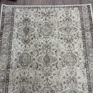 Tapis de 3,9 x 5,9 pieds, tapis vintage, tapis turc en laine grise patchwork - Product Image 4