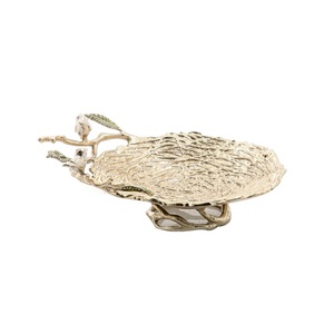 Tazón de fruta de lujo con soporte decorativo chapado en oro forma personalizada almacenamiento de frutas servir tazón de latón para el hogar Catering tazón usado - Product Image 5