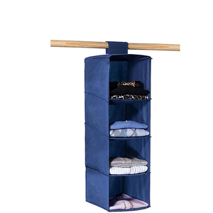 Tissu bleu 4/6 étagères suspendues organisateur de placard 30x30x8 0/120 cm étagère de rangement pour porte-manteau - Product Image 1