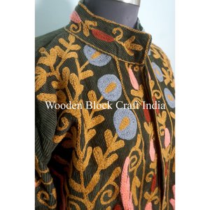 Chaqueta Acolchada con Bordado Elegante, Talla Única para Mujer, Estilo Bohemio Único, Hecha a Mano con Algodón, para Invierno, Festivales, con Cinturón, Excelente Regalo para Mujer - Product Image 3