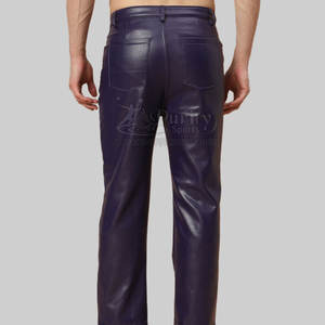 Concevez votre propre pantalon pour hommes Pantalon en cuir taille personnalisée Pantalon en cuir d'hiver Prix de gros - Product Image 2