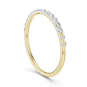 Anillo de Diamantes de Laboratorio de 0.12 CT con Banda Curva y Pavé para Mujer, Claridad VVS-VS EF, Oro de 18K, 14K, 10K y Plata 925, Moissanita - Product Image 5