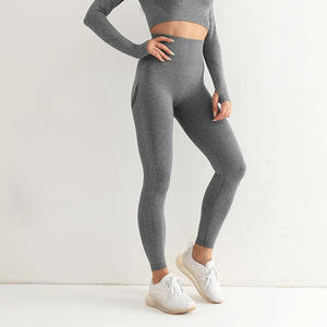 Leggings Deportivos de Cintura Alta con Costura Contorneada, No Transparentes, de Spandex/Nylon, Marca Privada, Envío Directo, MOQ 20 Piezas, Proveedor - Product Image 3