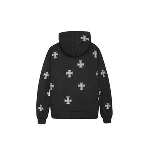Sweat à capuche personnalisé 100% coton poids lourd visage complet surdimensionné avec fermeture éclair strass fabricant de sweat à capuche avec impression bouffante 3d pour hommes - Product Image 2