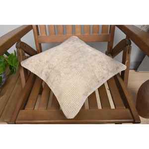 Beige 18x18 Inch Luxury Kilim Patchwork Wool <b>Bolster</b> <b>Pillow</b> Vintage Fluffy Woven Design Eco-Friendly Non-Slip Removable Washable - Product Image 4