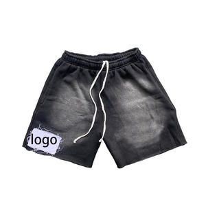 Short unisexe taille haute imprimé délavé à l'acide Short personnalisé personnalisable pour homme Streetwear Sport décontracté avec pompon motif uni - Product Image 2