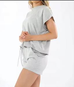 2024 été femmes bas actifs ensemble lettre imprimer haut court et short respirant tenues décontractées correspondant haut court et short - Product Image 3