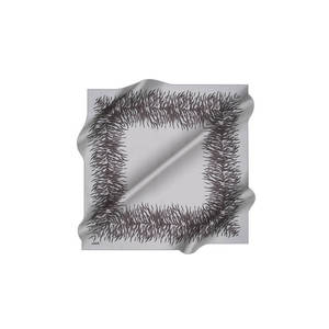 Pañuelo cuadrado de seda gris con estampado geométrico - Product Image 1