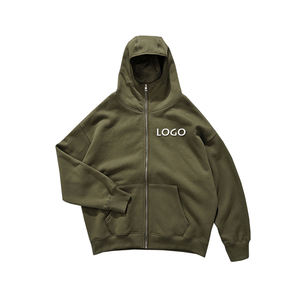 Personnalisé Hiver Masqué Fermeture Éclair 350G Plus Polaire Hommes Hoodies Personnalisé Cardigan Hommes Full Zip Hoodie Pour Unisexe - Product Image 2