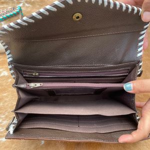 Handmade Women's Tooled Leather <b>Crossbody</b> Wallet <b>Purse</b> Luxury Floral Card Holder Cell <b>Phone</b> Clutch Zipper Nylon Western Travel - Product Image 6