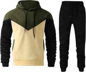 Custom Made Men's Streetwear <b>Oversize</b> <b>Jogger</b> Tracksuit Baggy Triple Zip up Hoodie with Rhinestone for Winter - Product Image 1